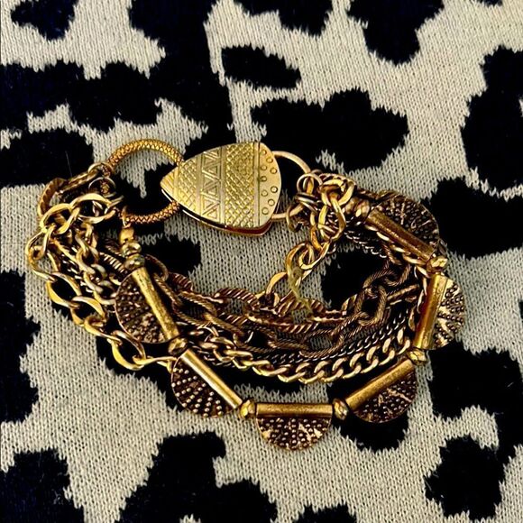 Gold Tone Multi-Layered Bracelet - Picture 1 of 2